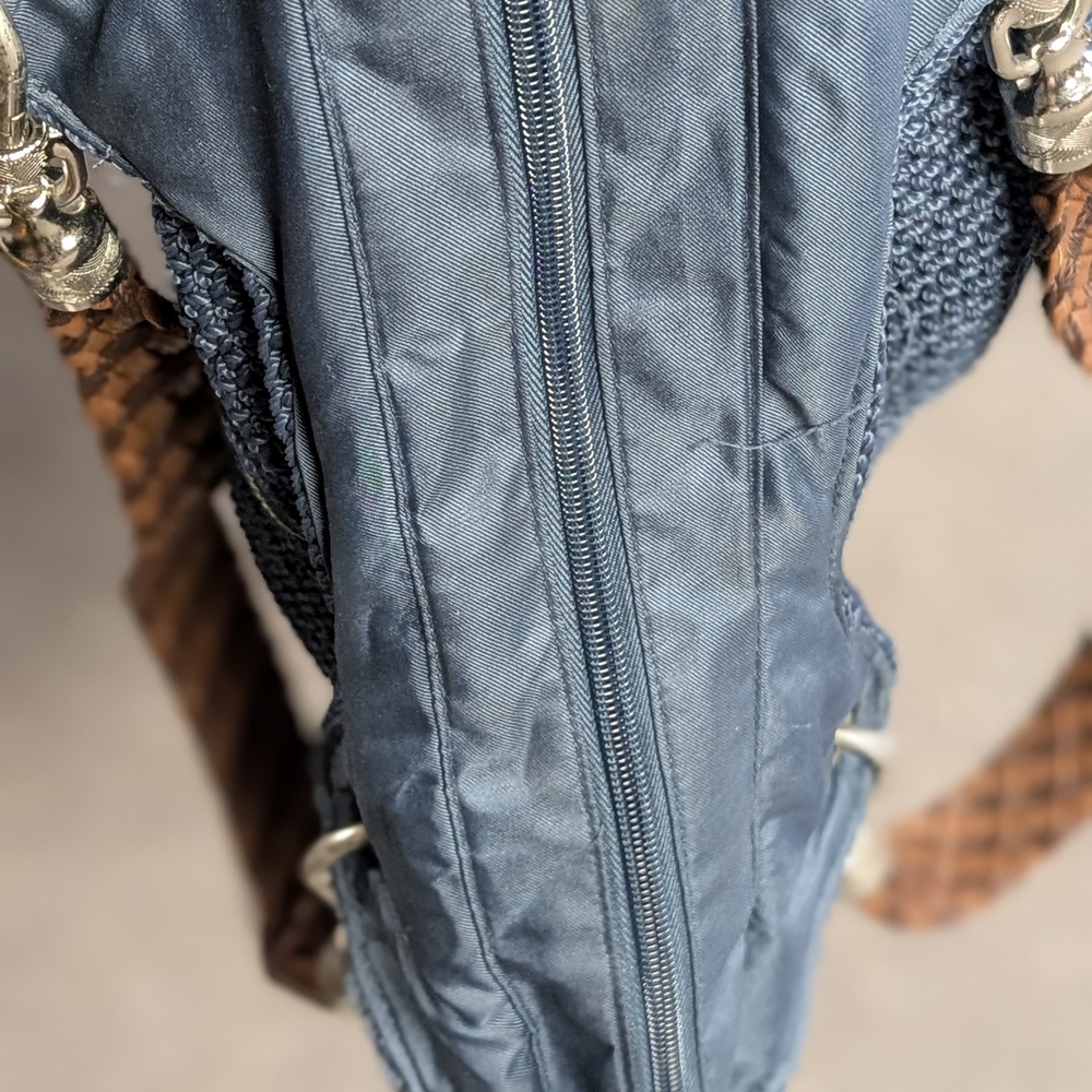The Sak Navy Woven Shoulder Bag with Tan Details - Picture 7 of 9